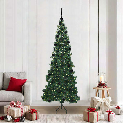 Hoek Kunstkerstboom met 300 LED Groen 210 cm PVC en Metaal
