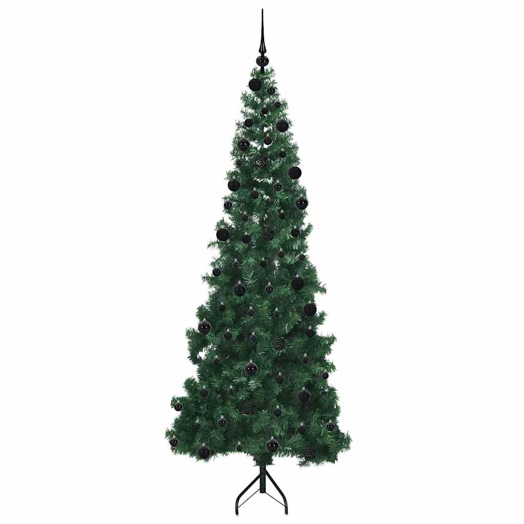Hoek Kunstkerstboom met 300 LED Groen 210 cm PVC en Metaal