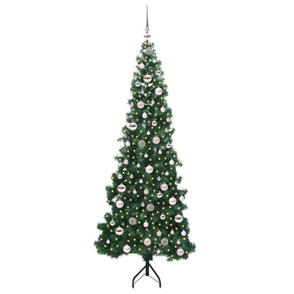 Hoek Kunstkerstboom met 300 LED Groen 210 cm PVC en Metaal