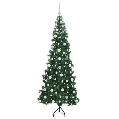 Hoek Kunstkerstboom met 300 LED Groen 210 cm PVC en Metaal