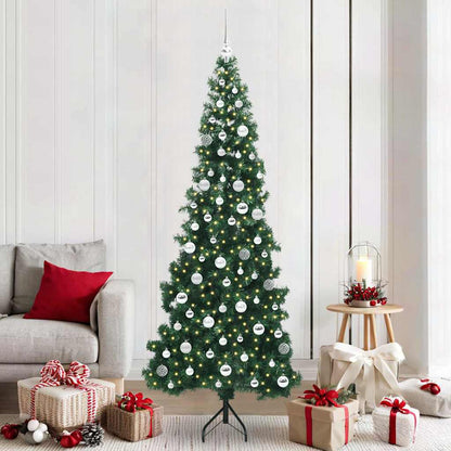 Hoek Kunstkerstboom met 300 LED Groen 210 cm PVC en Metaal