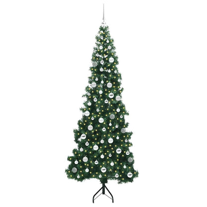 Hoek Kunstkerstboom met 300 LED Groen 210 cm PVC en Metaal
