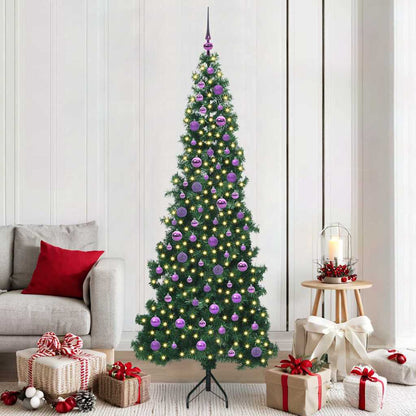 Hoek Kunstkerstboom met 300 LED Groen 210 cm PVC en Metaal