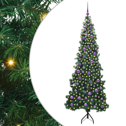 Hoek Kunstkerstboom met 300 LED Groen 210 cm PVC en Metaal