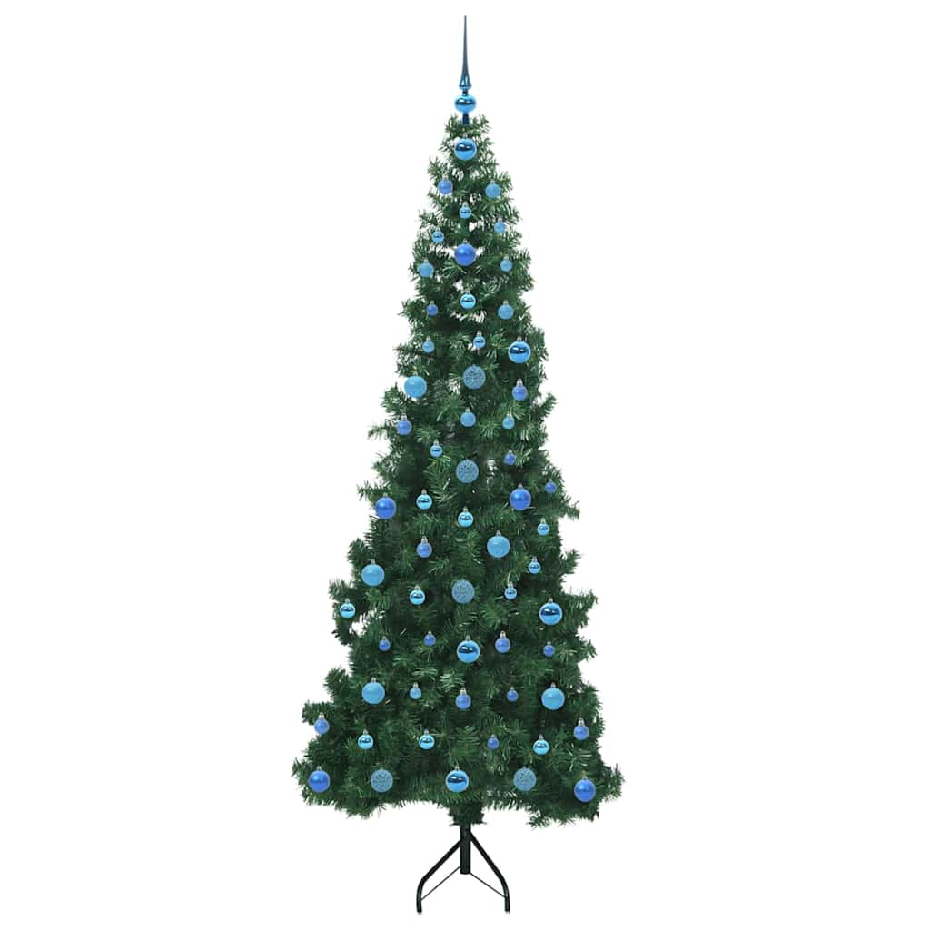 Hoek Kunstkerstboom met 300 LED Groen 210 cm PVC en Metaal