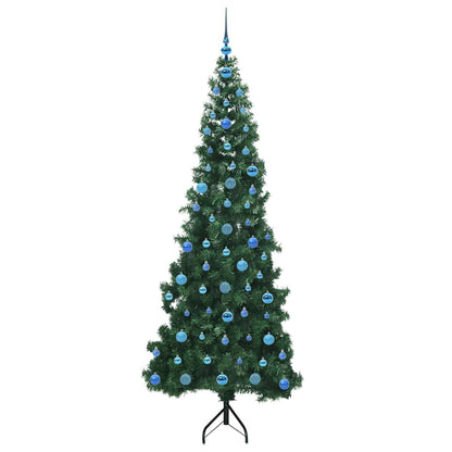 Hoek Kunstkerstboom met 300 LED Groen 210 cm PVC en Metaal