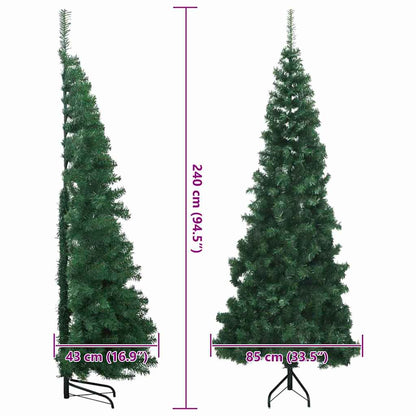 Hoek Kunstkerstboom met 300 LED Groen 240 cm PVC en Metaal