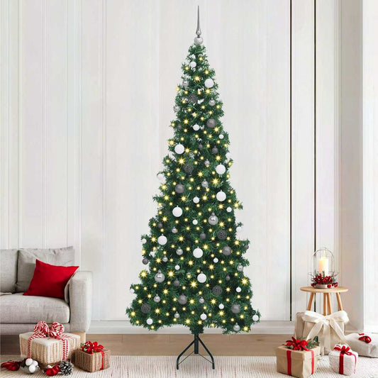 Hoek Kunstkerstboom met 300 LED Groen 240 cm PVC en Metaal