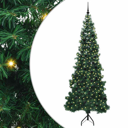 Hoek Kunstkerstboom met 300 LED Groen 240 cm PVC en Metaal