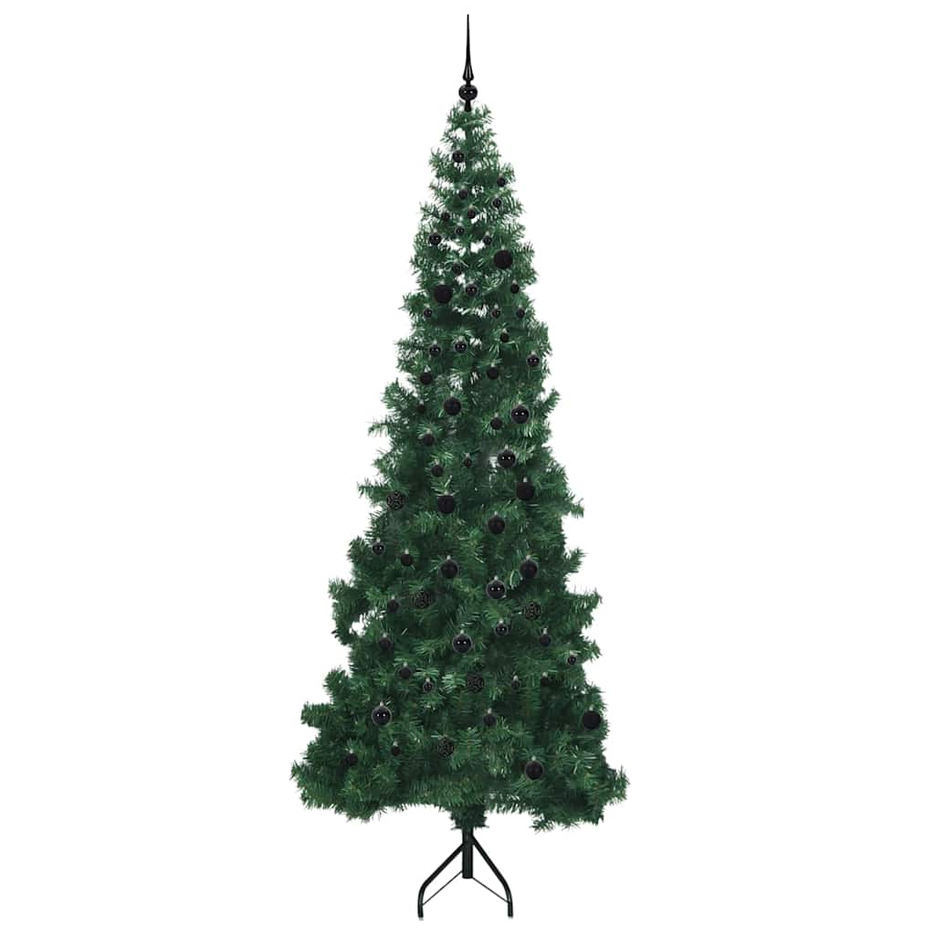 Hoek Kunstkerstboom met 300 LED Groen 240 cm PVC en Metaal