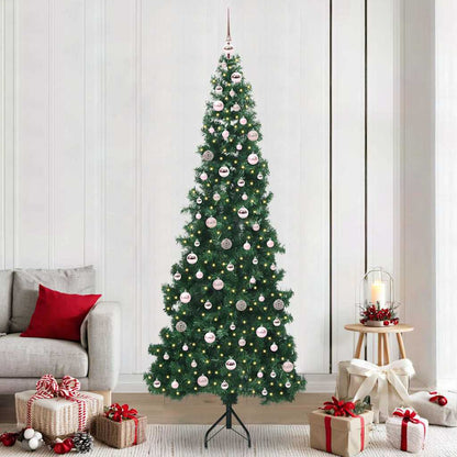 Hoek Kunstkerstboom met 300 LED Groen 240 cm PVC en Metaal