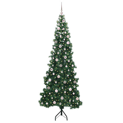Hoek Kunstkerstboom met 300 LED Groen 240 cm PVC en Metaal