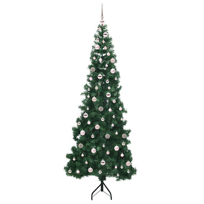 Hoek Kunstkerstboom met 300 LED Groen 240 cm PVC en Metaal