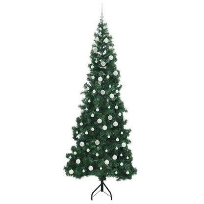 Hoek Kunstkerstboom met 300 LED Groen 240 cm PVC en Metaal