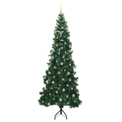 Hoek Kunstkerstboom met 300 LED Groen 240 cm PVC en Metaal