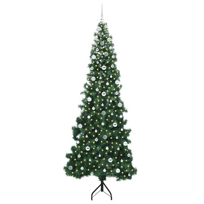 Hoek Kunstkerstboom met 300 LED Groen 240 cm PVC en Metaal