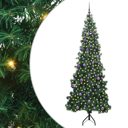 Hoek Kunstkerstboom met 300 LED Groen 240 cm PVC en Metaal