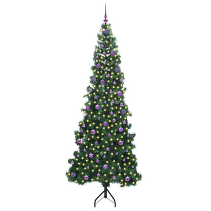 Hoek Kunstkerstboom met 300 LED Groen 240 cm PVC en Metaal