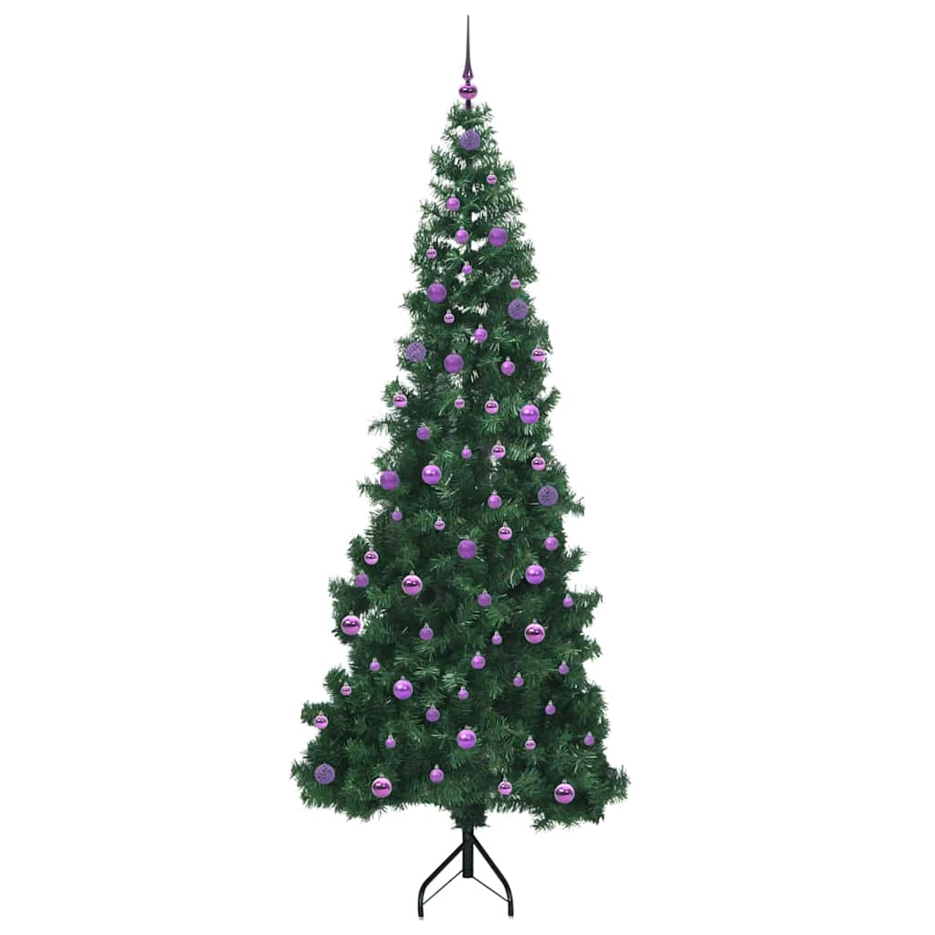 Hoek Kunstkerstboom met 300 LED Groen 240 cm PVC en Metaal