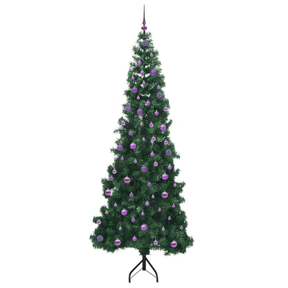 Hoek Kunstkerstboom met 300 LED Groen 240 cm PVC en Metaal
