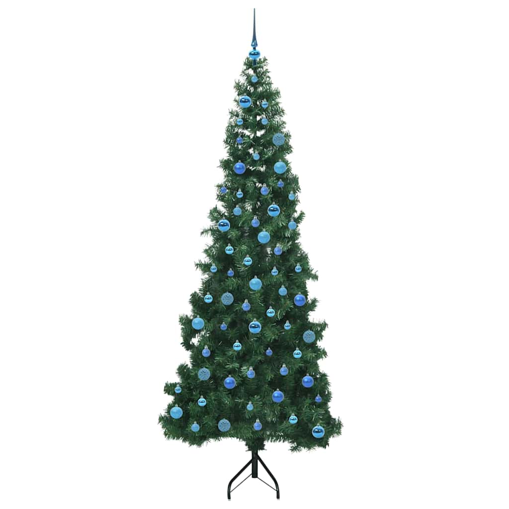 Hoek Kunstkerstboom met 300 LED Groen 240 cm PVC en Metaal