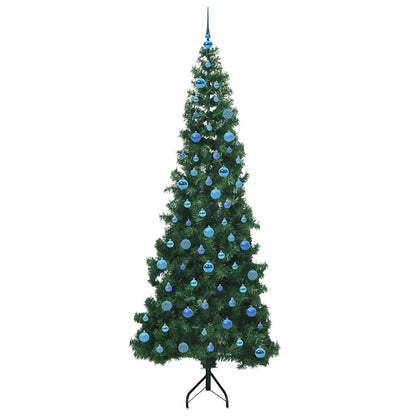 Hoek Kunstkerstboom met 300 LED Groen 240 cm PVC en Metaal