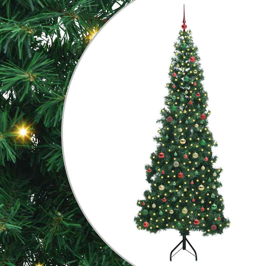 Hoek Kunstkerstboom met 300 LED Groen 240 cm PVC en Metaal