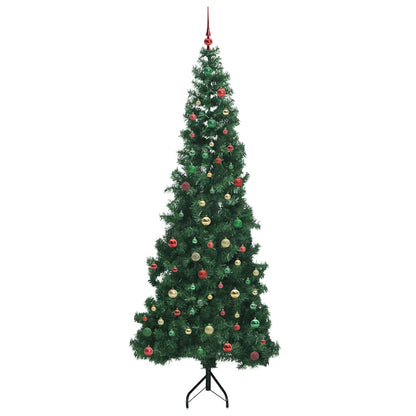 Hoek Kunstkerstboom met 300 LED Groen 240 cm PVC en Metaal
