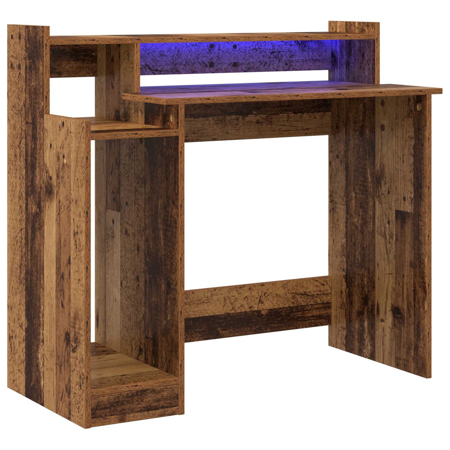 Bureau met plank Oudhout 97 x 45 x 90 cm Bewerkt hout