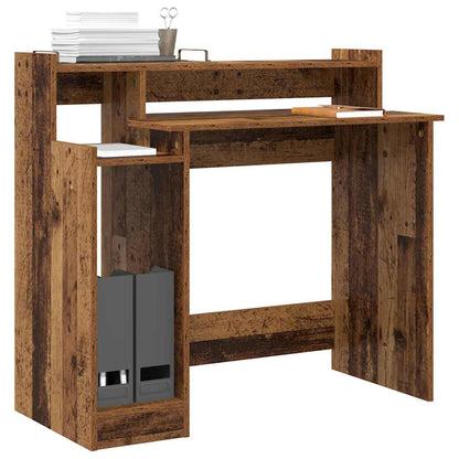 Bureau met plank Oudhout 97 x 45 x 90 cm Bewerkt hout