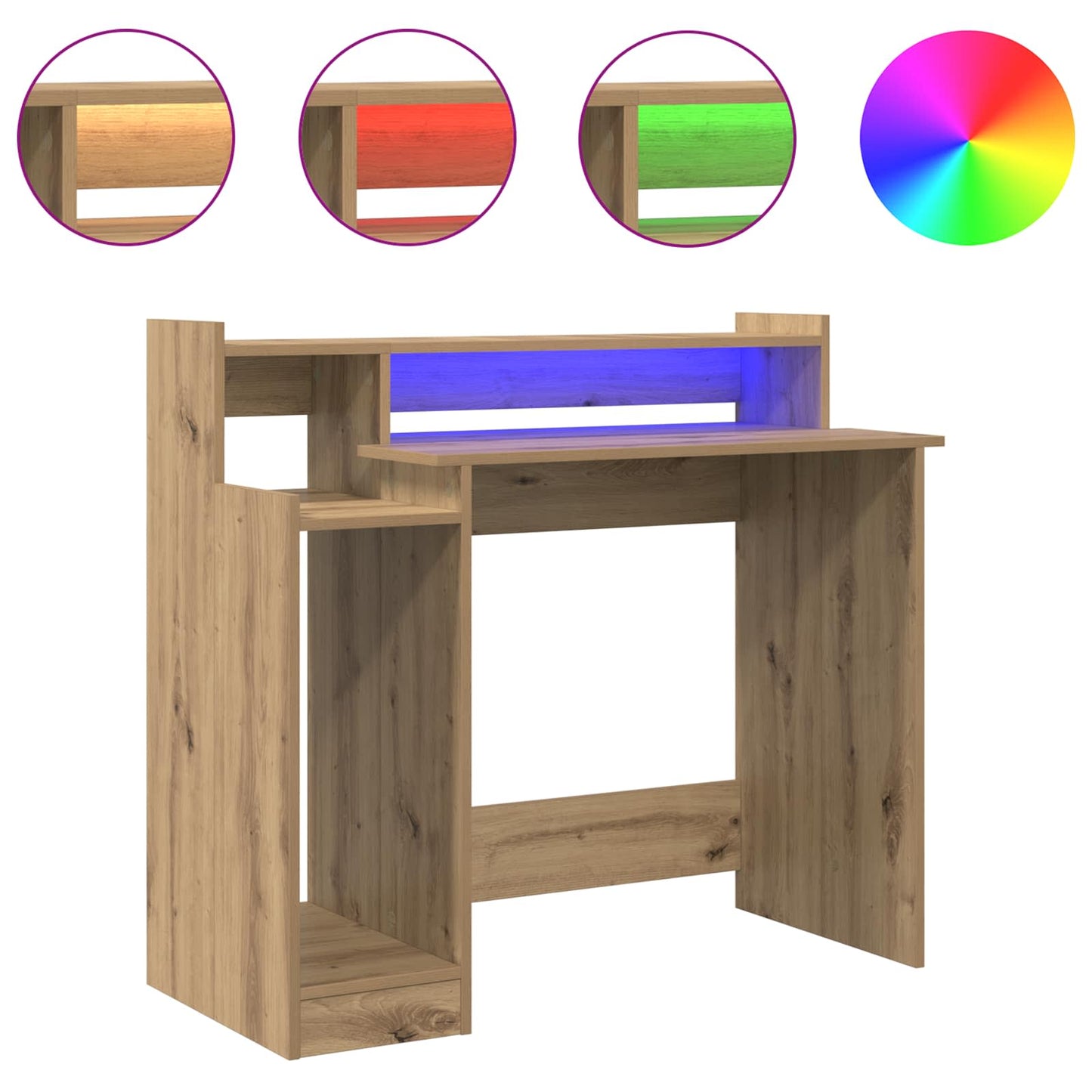 Bureau met plank Artisan Eiken 97 x 45 x 90 cm Bewerkt hout