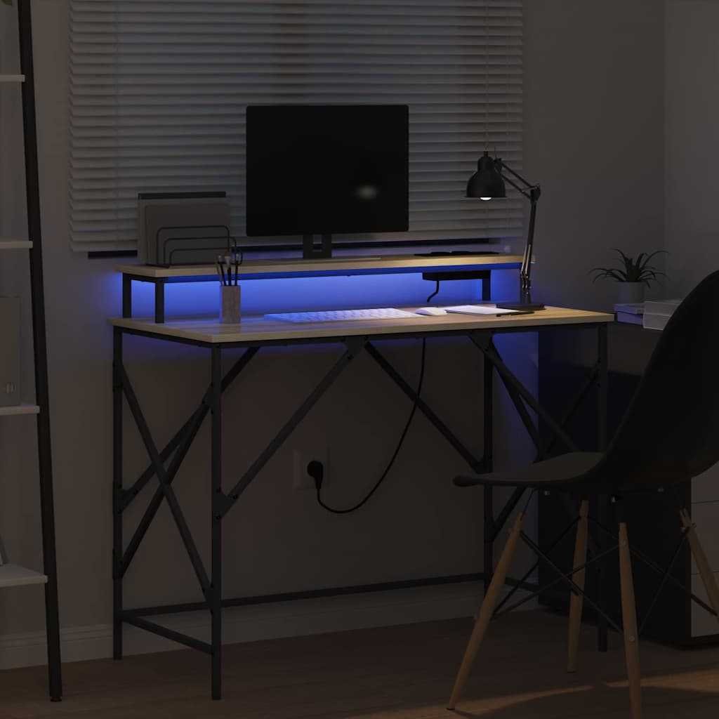 Bureau met plank Sonoma Eiken 100 x 50 x 86,5 cm Bewerkt hout