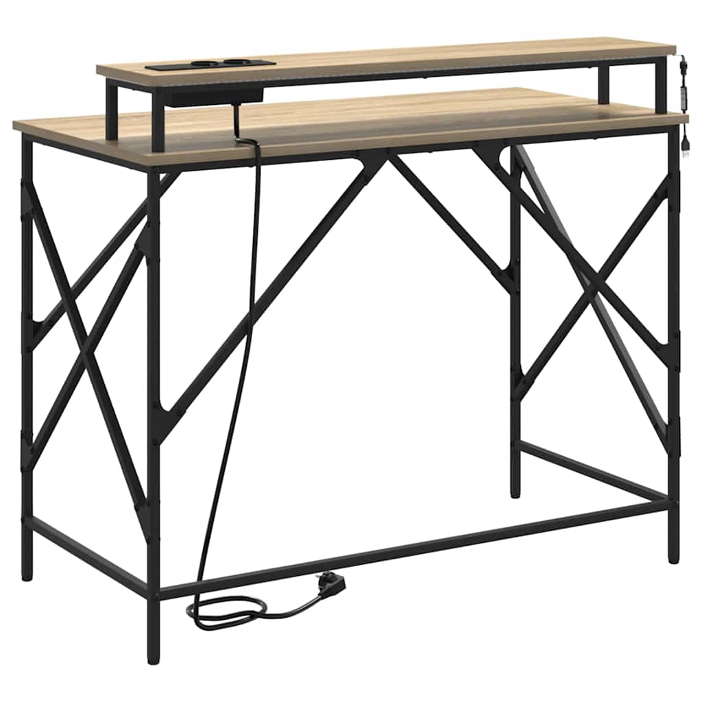 Bureau met plank Sonoma Eiken 100 x 50 x 86,5 cm Bewerkt hout