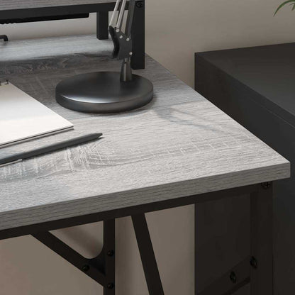 Bureau met plank Grijs Sonoma 100 x 50 x 86,5 cm Bewerkt hout