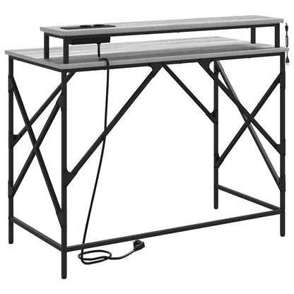 Bureau met plank Grijs Sonoma 100 x 50 x 86,5 cm Bewerkt hout