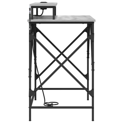 Bureau met plank Grijs Sonoma 100 x 50 x 86,5 cm Bewerkt hout