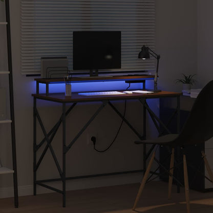 Bureau met plank Bruin Eiken 100 x 50 x 86,5 cm Bewerkt hout