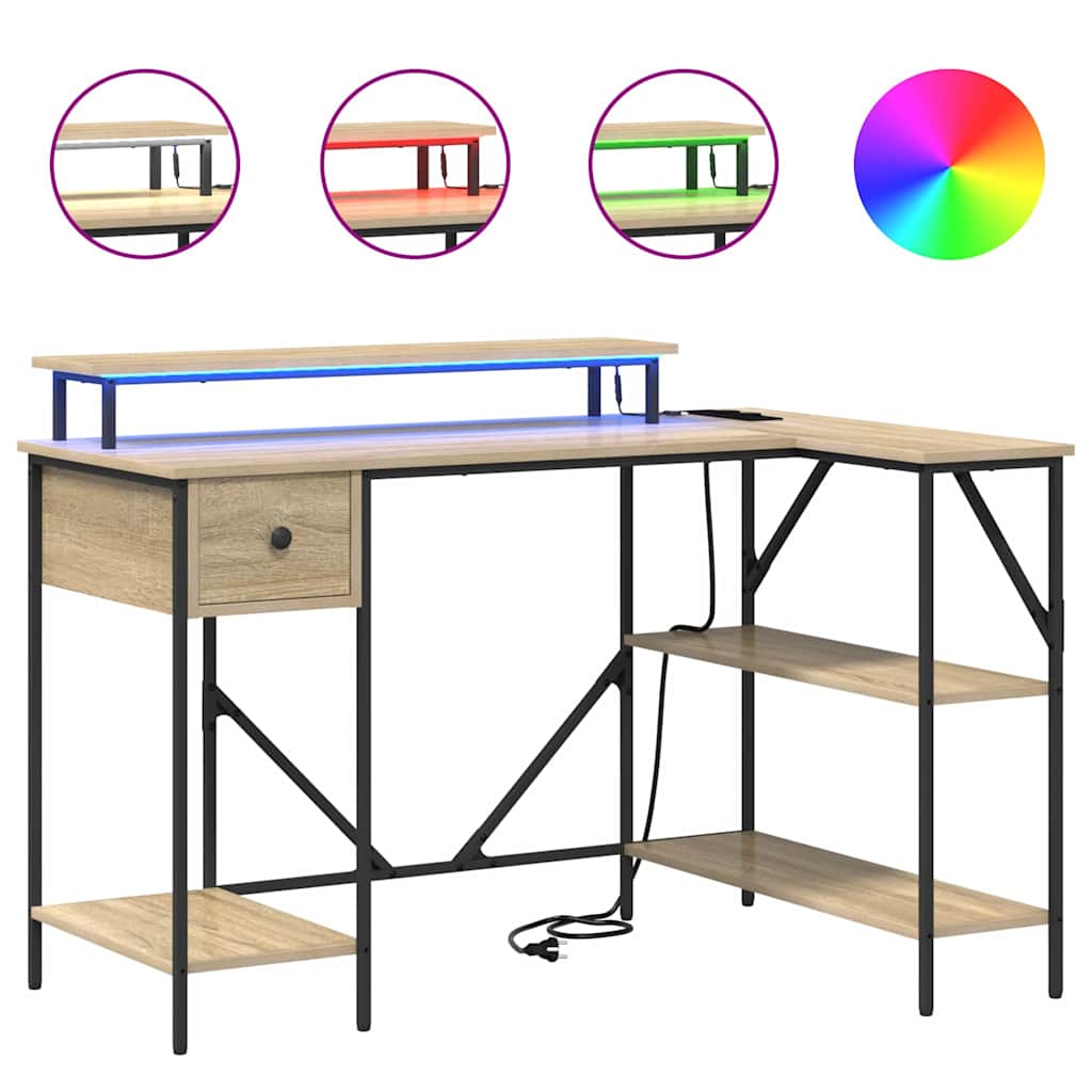 Bureau met lade Sonoma Eiken 120 x 79 x 86,5 cm Bewerkt hout