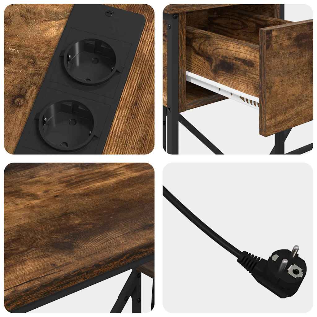 Bureau met lade Gerookt eiken 120 x 79 x 86,5 cm Bewerkt hout