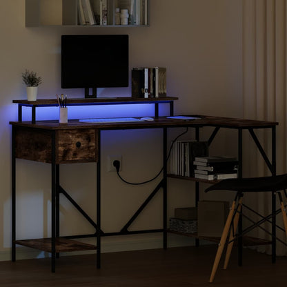 Bureau met lade Gerookt eiken 120 x 79 x 86,5 cm Bewerkt hout