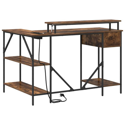 Bureau met lade Gerookt eiken 120 x 79 x 86,5 cm Bewerkt hout