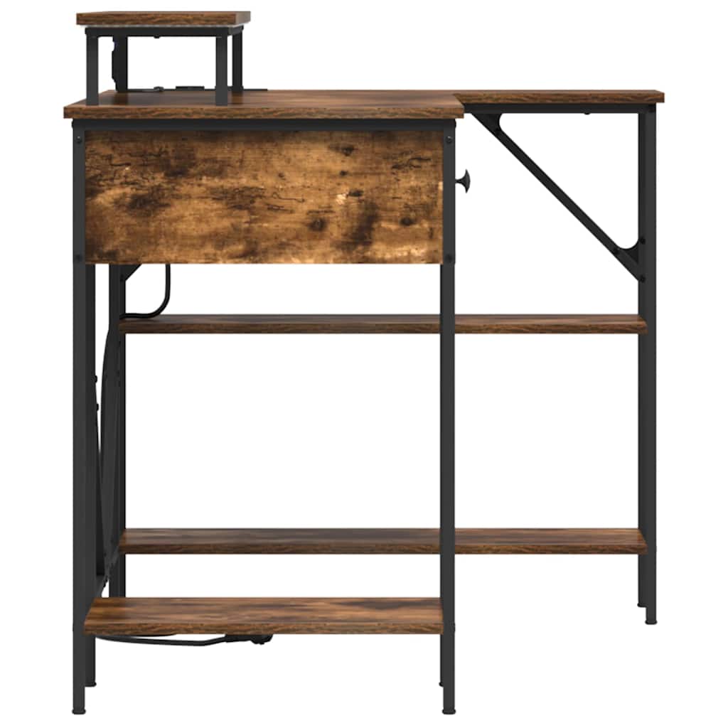 Bureau met lade Gerookt eiken 120 x 79 x 86,5 cm Bewerkt hout