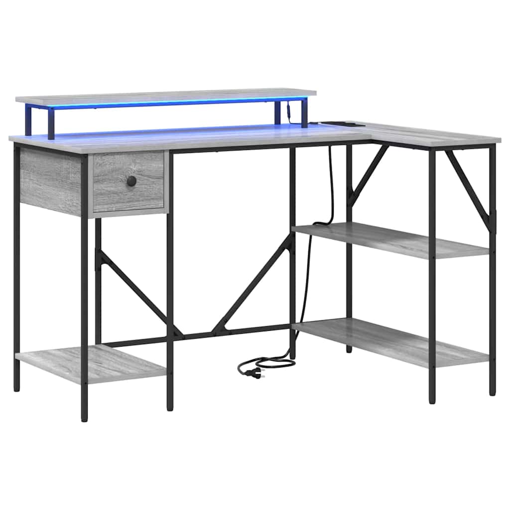 Bureau met lade Grijs Sonoma 120 x 79 x 86,5 cm Bewerkt hout