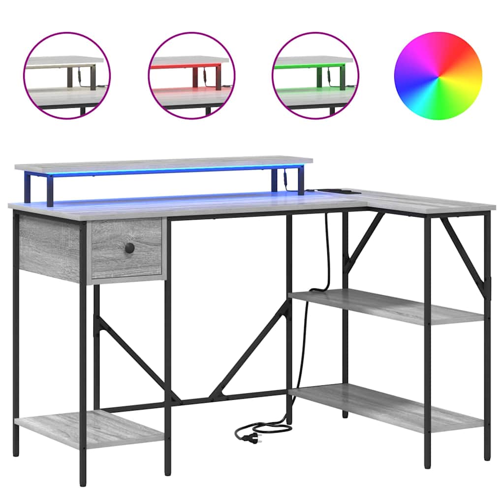 Bureau met lade Grijs Sonoma 120 x 79 x 86,5 cm Bewerkt hout
