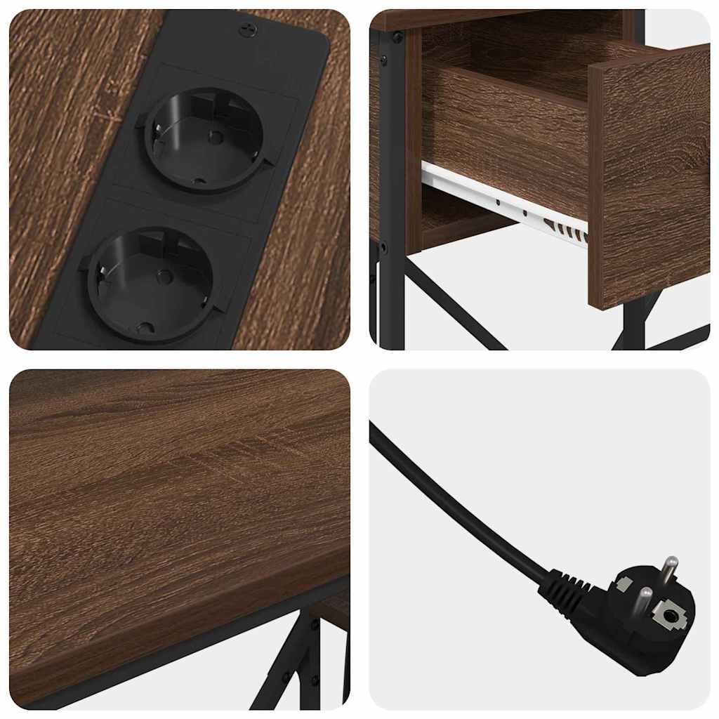 Bureau met lade Bruin Eiken 120 x 79 x 86,5 cm Bewerkt hout