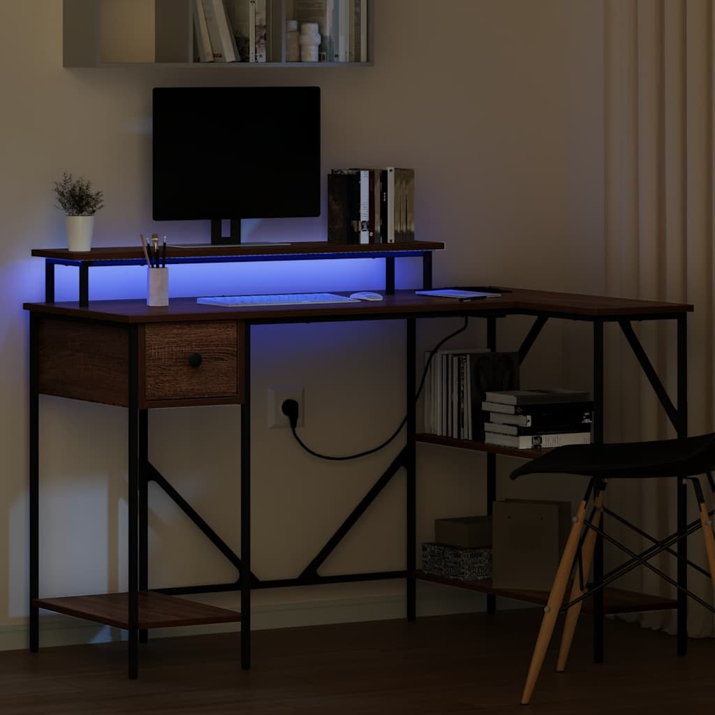 Bureau met lade Bruin Eiken 120 x 79 x 86,5 cm Bewerkt hout