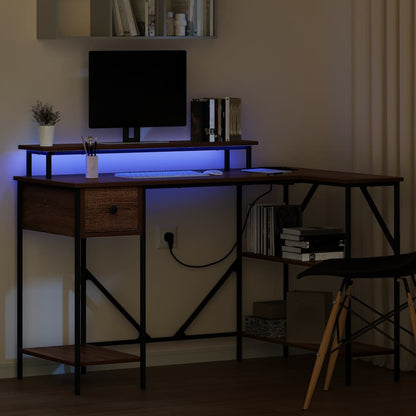 Bureau met lade Bruin Eiken 120 x 79 x 86,5 cm Bewerkt hout