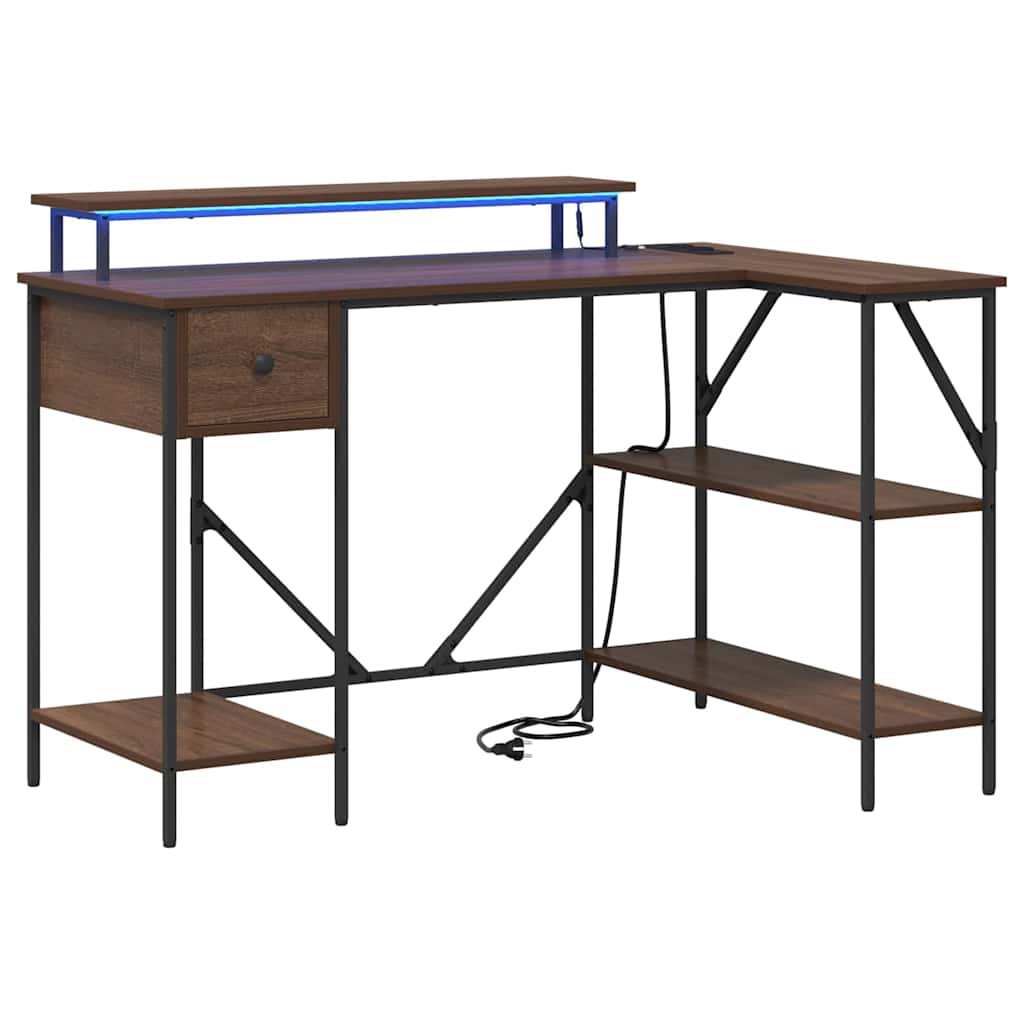 Bureau met lade Bruin Eiken 120 x 79 x 86,5 cm Bewerkt hout