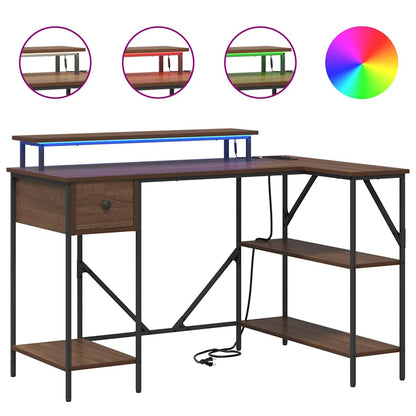Bureau met lade Bruin Eiken 120 x 79 x 86,5 cm Bewerkt hout