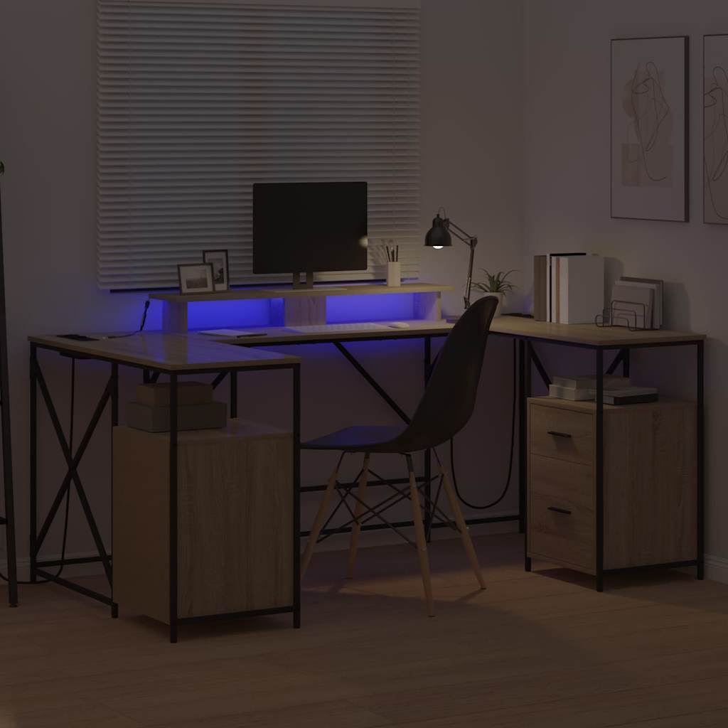 Bureau met lade Sonoma Eiken 182 x 101 x 87,5 cm Bewerkt hout